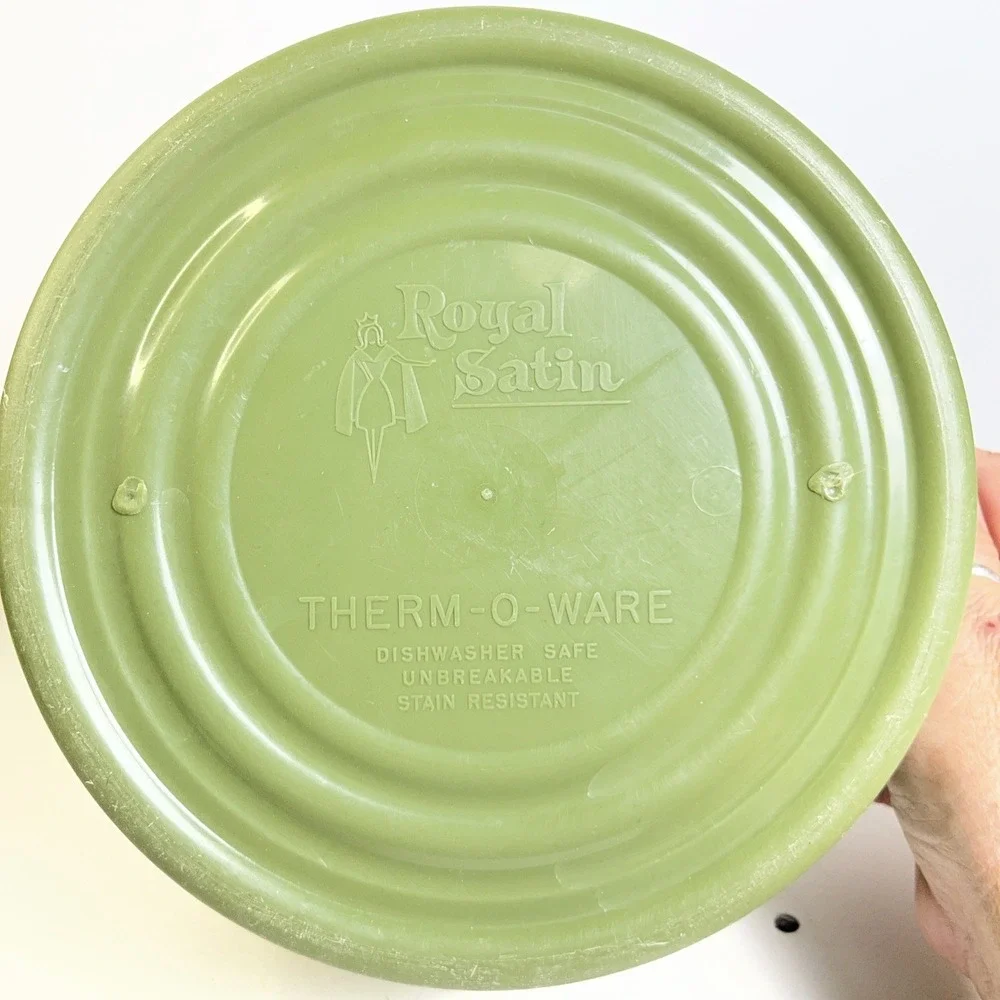 Vintage Royal Satin Therm-O-Ware Avocado Green Insulated Ice Bucket Casserole
